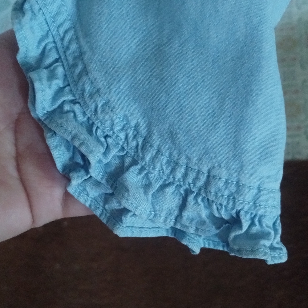 Chic Light Blue Ruffle Blouse - Picture 3 of 3